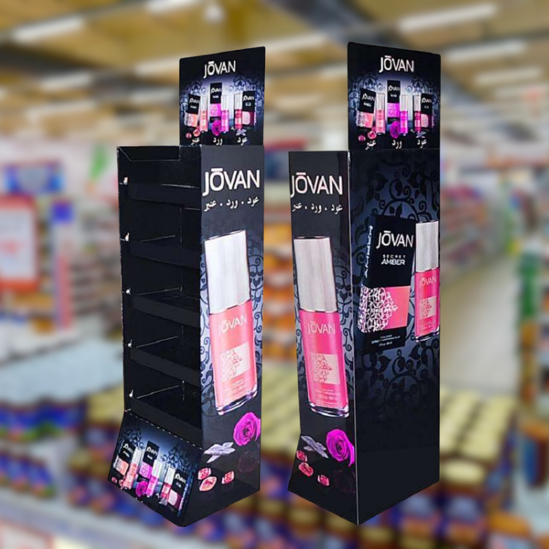 Custom 5 Shelf Makeup Cardboard Floor Display Rack  - Holidaypac