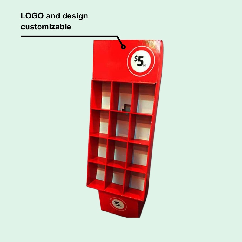 Custom Cardboard Floor Display with Compartment for Magazines-Holigaypac