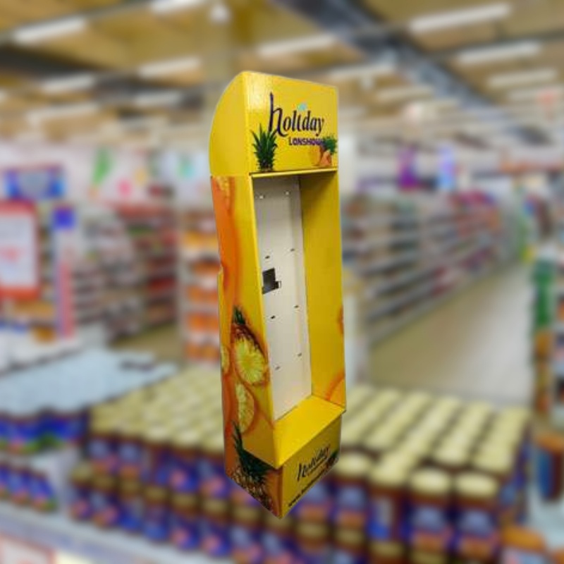 Custom Cardboard FSDU Floor Display With Base and Hook for Fruits Product-Holidaypac