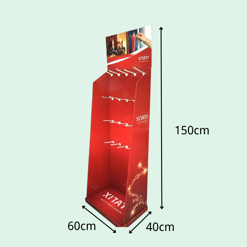 Custom Retail Paper Floor Case Stacker Display with Hook3-Holidaypac