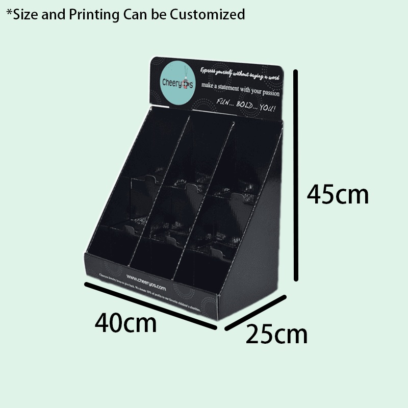 Custom Jewelry Cardboard Counter Display Box with 6 Pockets-Holidaypac