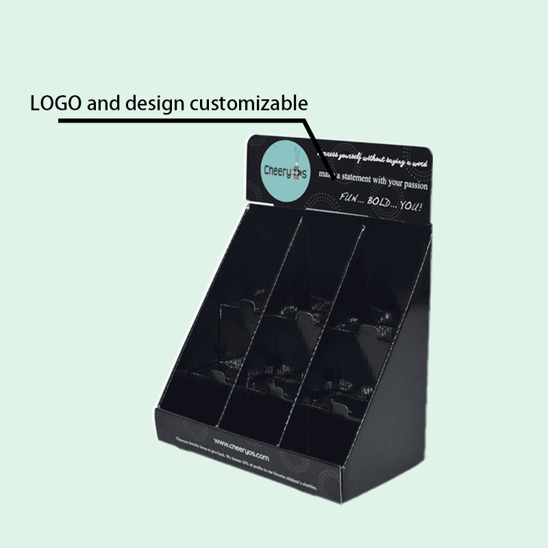 Custom Jewelry Cardboard Counter Display Box with 6 Pockets-Holidaypac