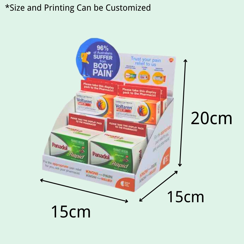 Custom Counter Display Stands For Medicines with Tier-Holidaypac