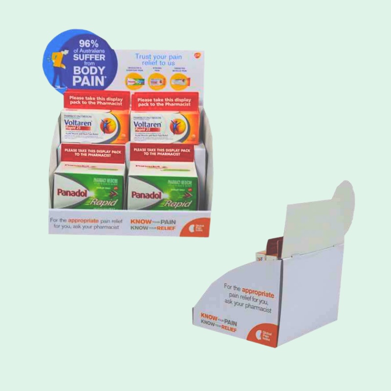 Custom Counter Display Stands For Medicines with Tier-Holidaypac