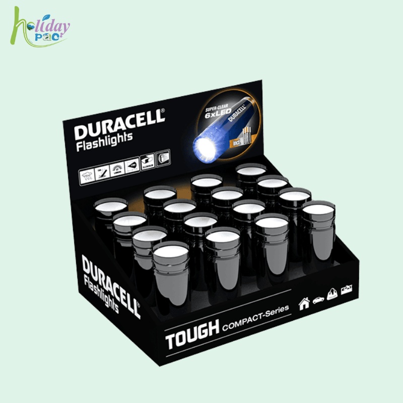 Custom Design Cardboard Retail Counter Displays For Flashlight - Holidaypac