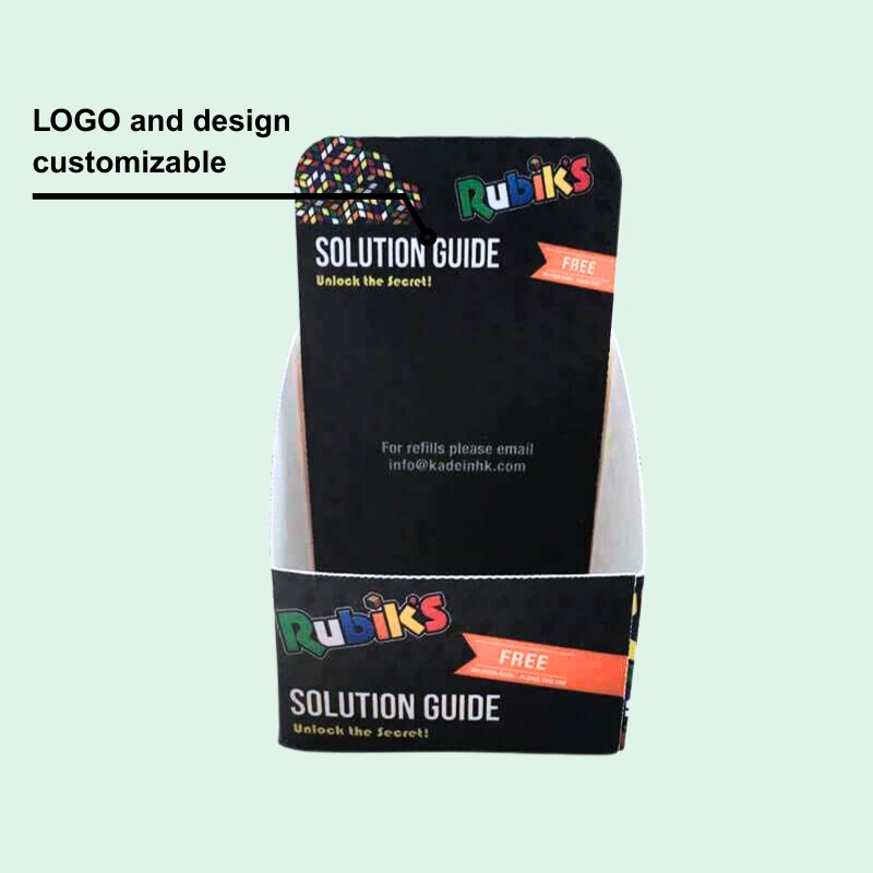 Custom Countertop Cardboard Display with Foldable Header for Rubik's Cube-Holidaypac