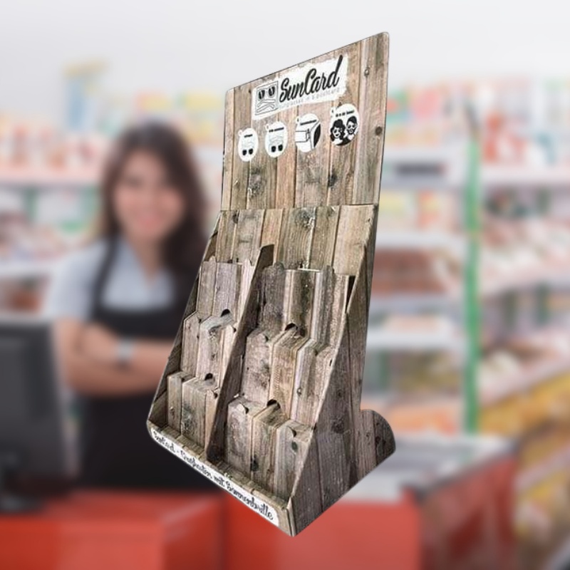 Custom Multi-layer Cardboard Greeting Card Display Stand-Holidaypac