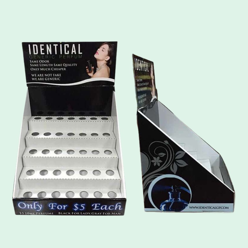 Custom 5 Steps Counter Cardboard Display for Perfume with Hole-Holidaypac