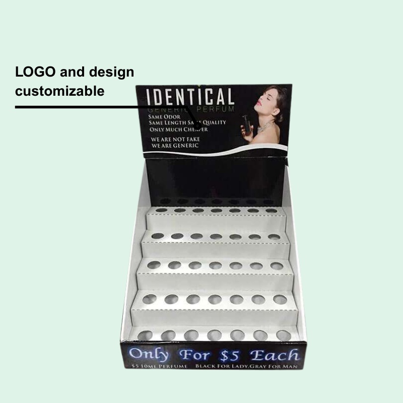 Custom 5 Steps Counter Cardboard Display for Perfume with Hole-Holidaypac