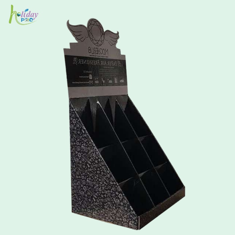 Custom Countertop Cardboard Display with Multiple Divider and Header for Air Freshener-Holidaypac