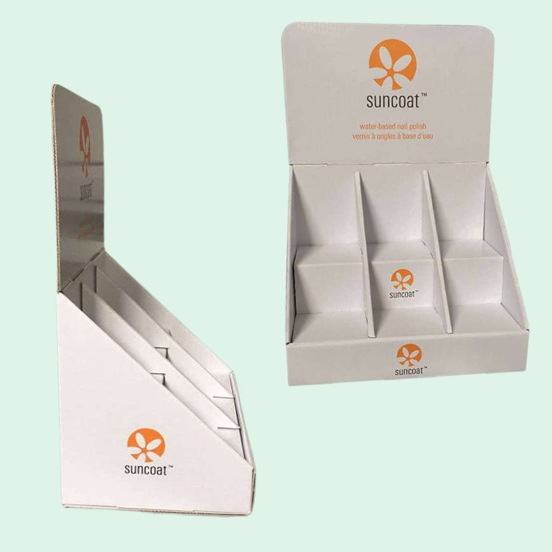 Corrugated Counter Top Display Boxes with 6 Dividers for Nail Polish-Holidaypac