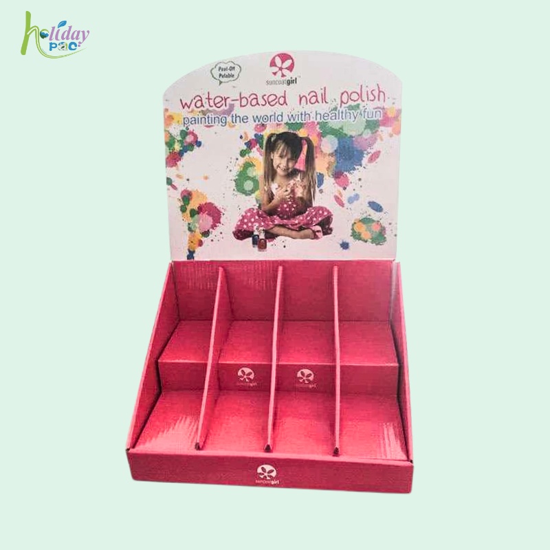 Custom Nail Polish Cardboard Counter Display with 8 Cells-Holidaypac