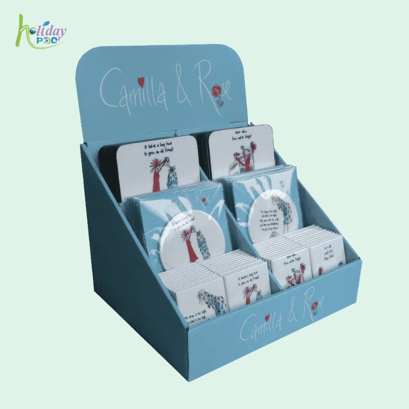 Factory Supplier Table Top Display Box with 6 Dividers for Greeting Cards - Holidaypac