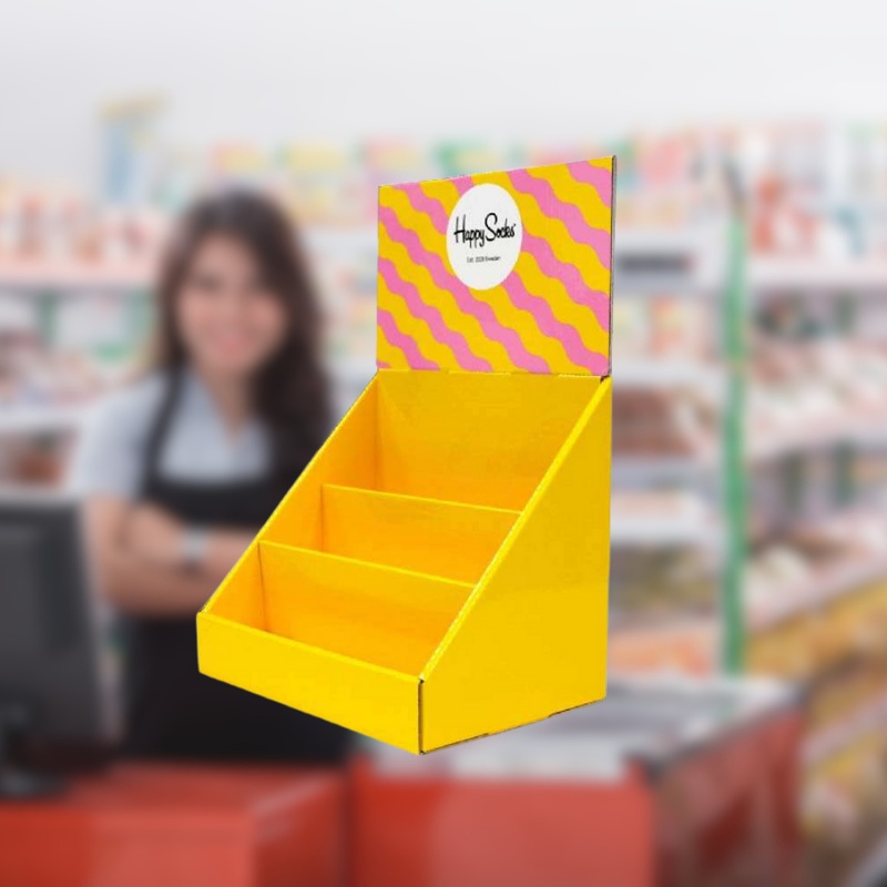 Wholesale Custom LOGO Size PDQ Cardboard Display Desktop Paper Shelf Corrugated Paper Display Stand - Holidaypac