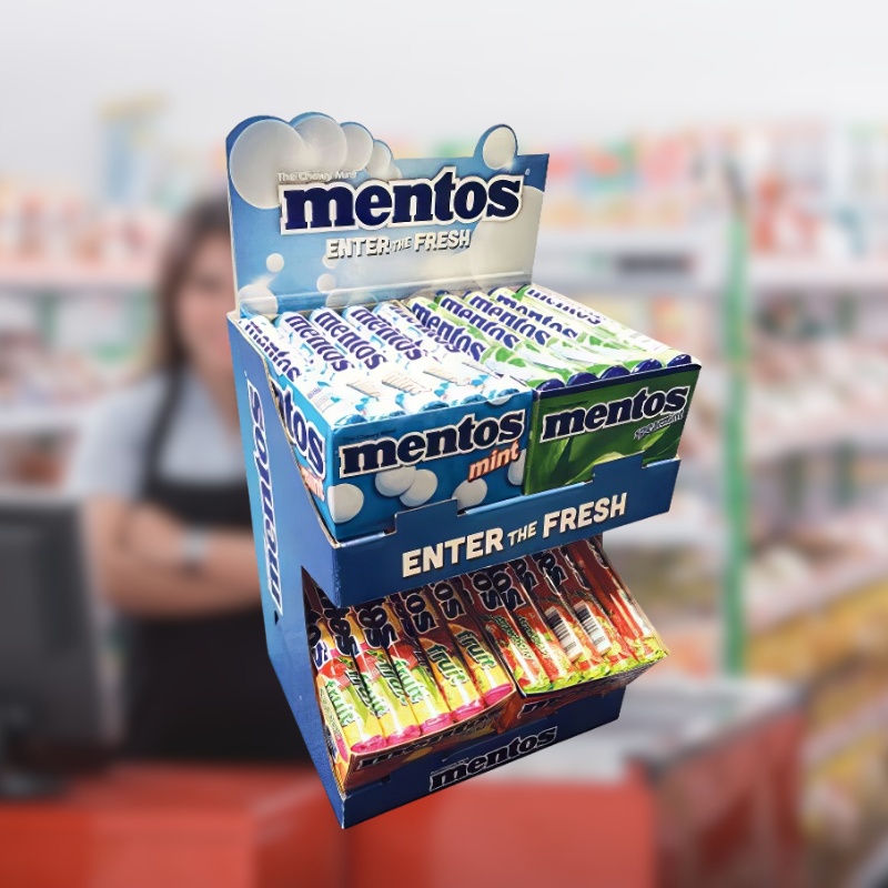 Custom Wholesale Counter Display for Candy  with 2 Shelves -Holidaypac