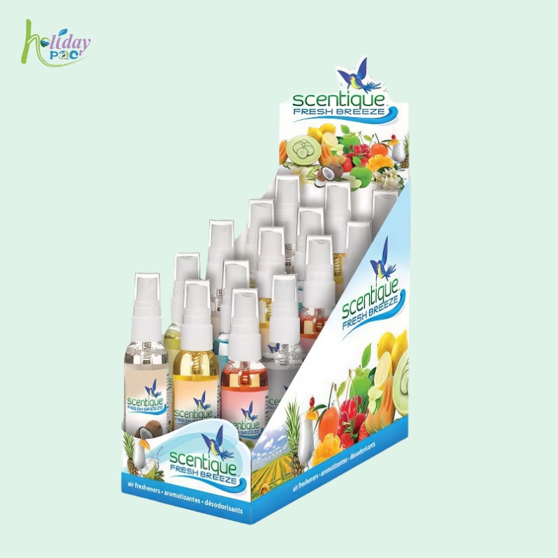 Custom Air Freshener Counter Display Sprays with Tiered Shelves-Holidaypac
