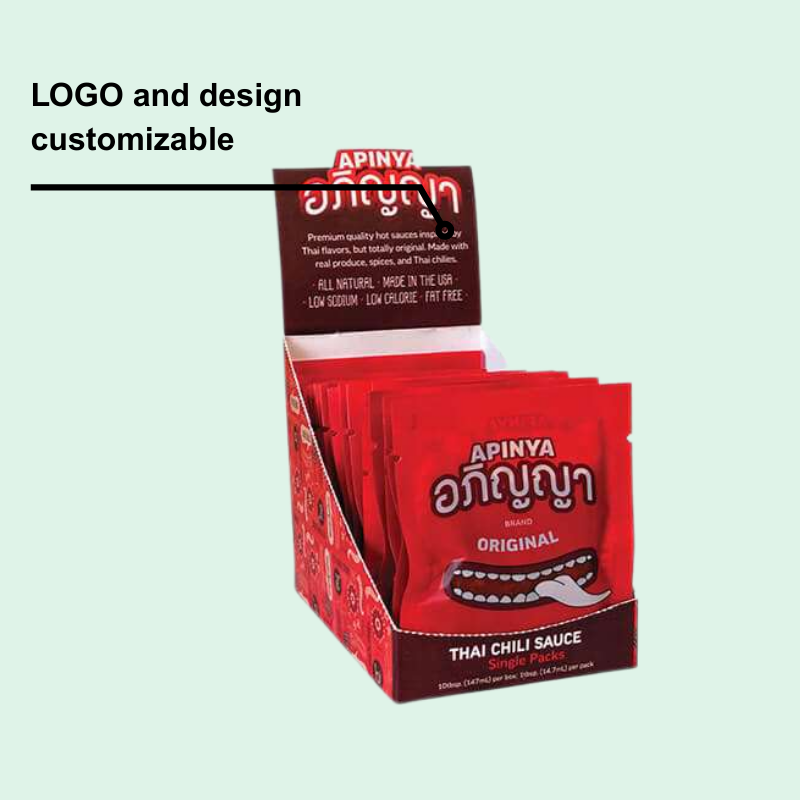 Wholesale Tear Off Display Box for Thai Chili Sauce with Tiered Shelves -Holidaypac
