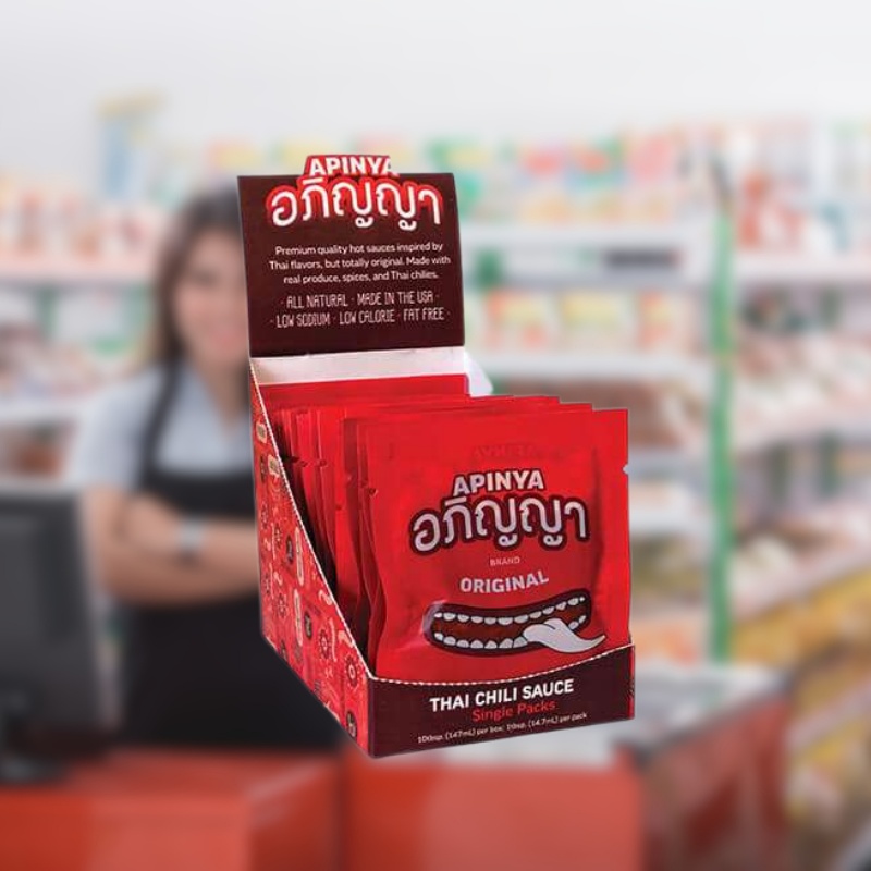 Wholesale Tear Off Display Box for Thai Chili Sauce with Tiered Shelves -Holidaypac
