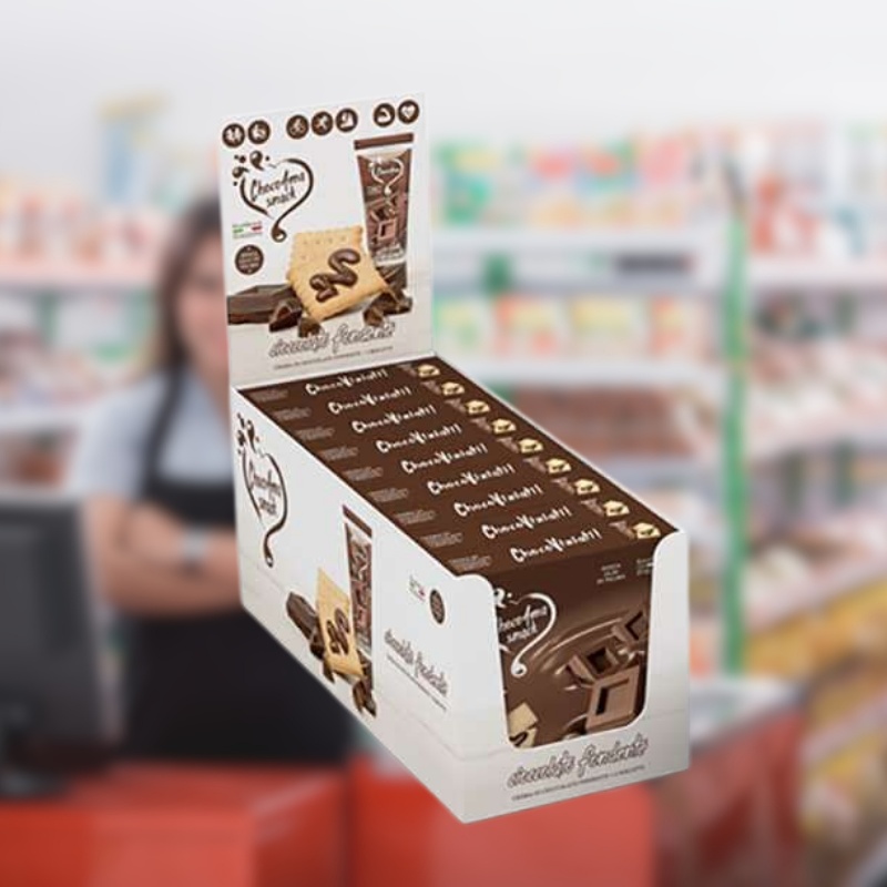 Wholesale Tear Off Display Box for Chocolate Snacks with Header-Holidaypac
