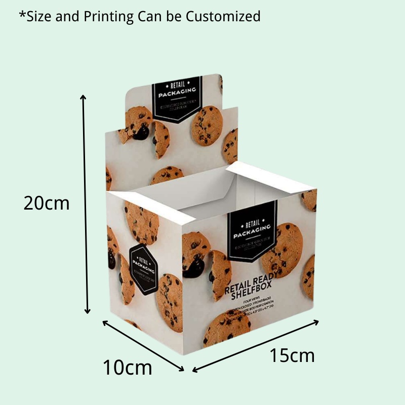 Custom Merchandising Tear Off Display Box for Cookies with Header-Holidaypac