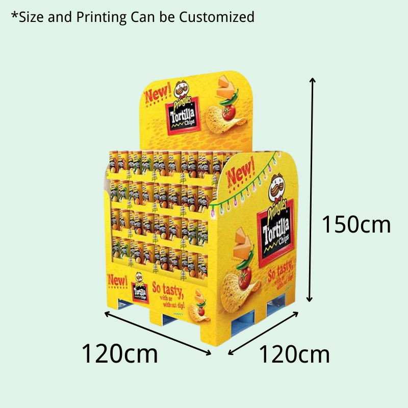 Custom 2-Sided Cardboard Full Pallet Display Stand for Tortilla Chips-Holidaypac