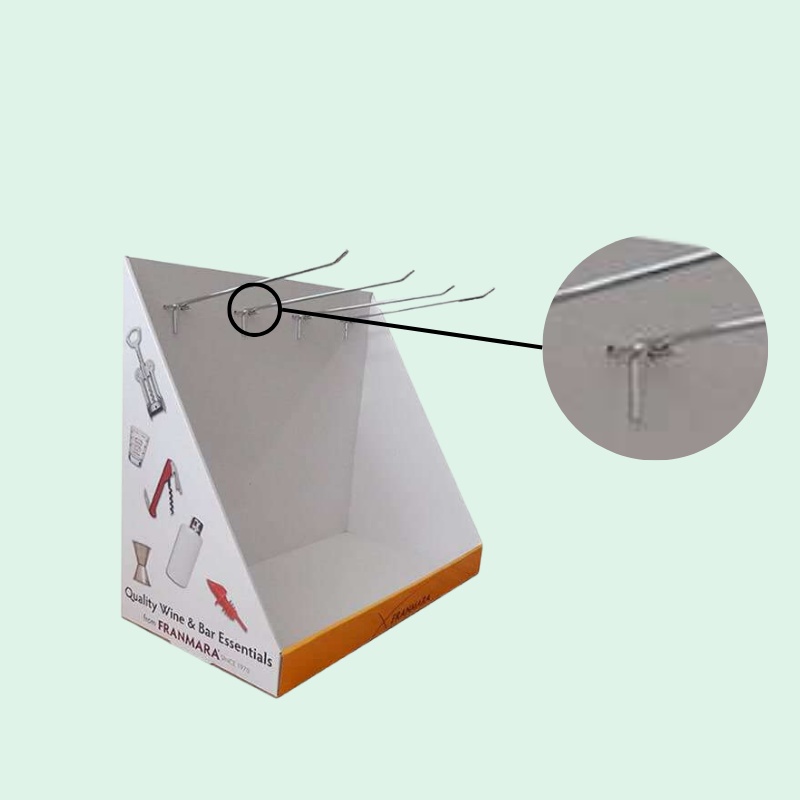 Custom Recyclable Cardboard Counter Display with Tier Hook Rotating Plate for Cosmetic Electronics Toys Books