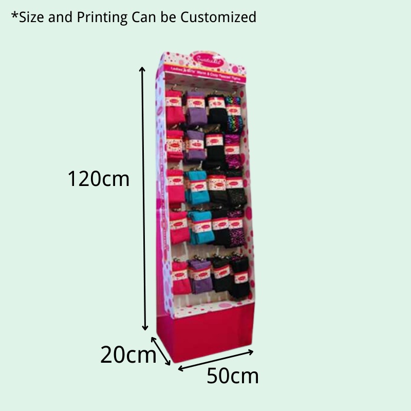 Custom Merchandising Hooks Display for Socks with Multiple Layers- Holidaypac
