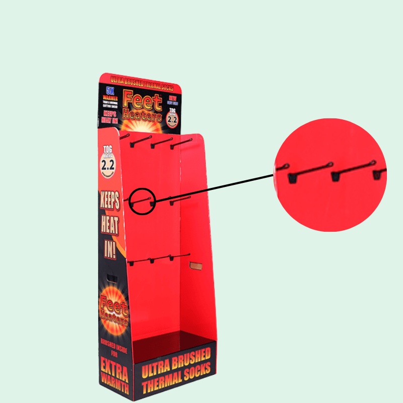 Custom Retail Hooks Display for Thermal Socks with Header - Holidaypac