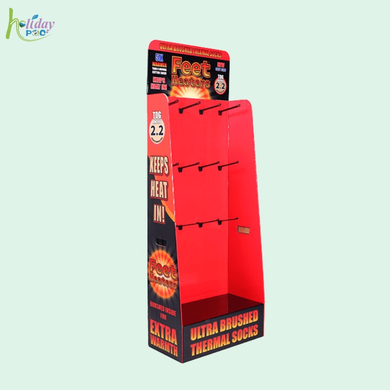 Custom Retail Hooks Display for Thermal Socks with Header - Holidaypac
