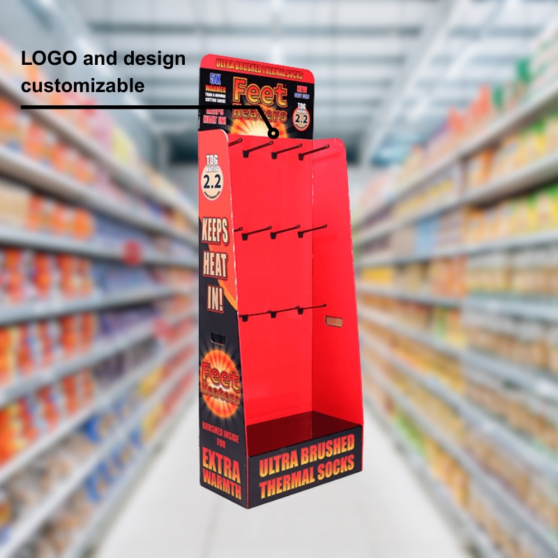 Custom Retail Hooks Display for Thermal Socks with Header - Holidaypac