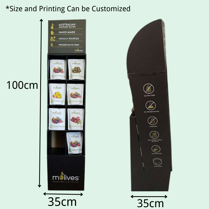 Custom Merchandising Hook Display for Gourmet Olives with Bas-Holidaypac