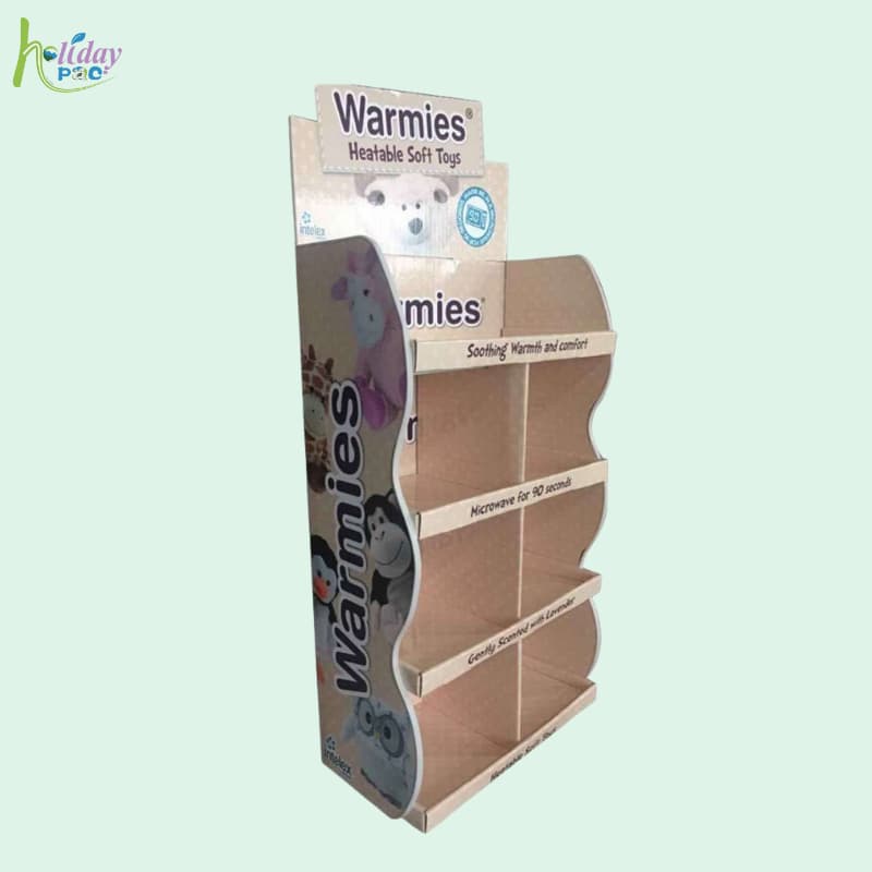 Best Price Cardboard Display Units for Soft Toys with 4 Tiers and Divider-Holidaypac Best Price Cardboard Display Units for Soft Toys with 4 Tiers and Divider-Holidaypac
