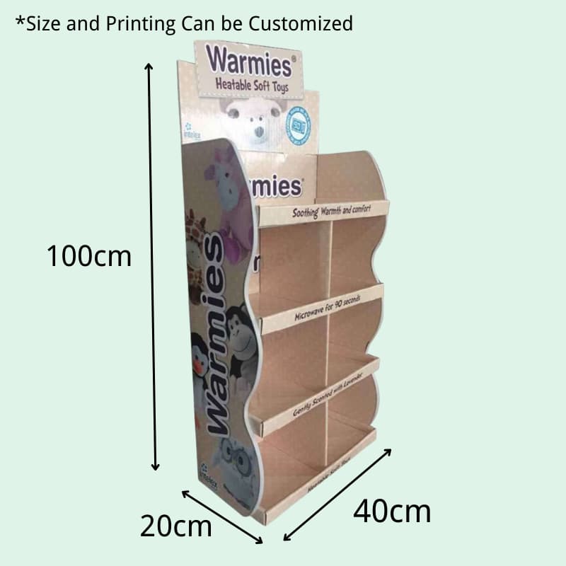 Best Price Cardboard Display Units for Soft Toys with 4 Tiers and Divider-Holidaypac Best Price Cardboard Display Units for Soft Toys with 4 Tiers and Divider-Holidaypac