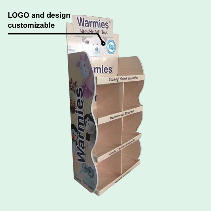 Best Price Cardboard Display Units for Soft Toys with 4 Tiers and Divider-Holidaypac Best Price Cardboard Display Units for Soft Toys with 4 Tiers and Divider-Holidaypac