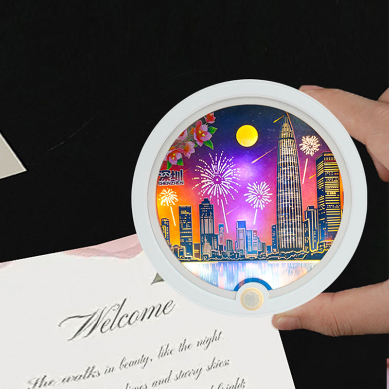 Custom 3D Paper Cut Night Light Box  with Magnet for Home Decoration - Holidaypac