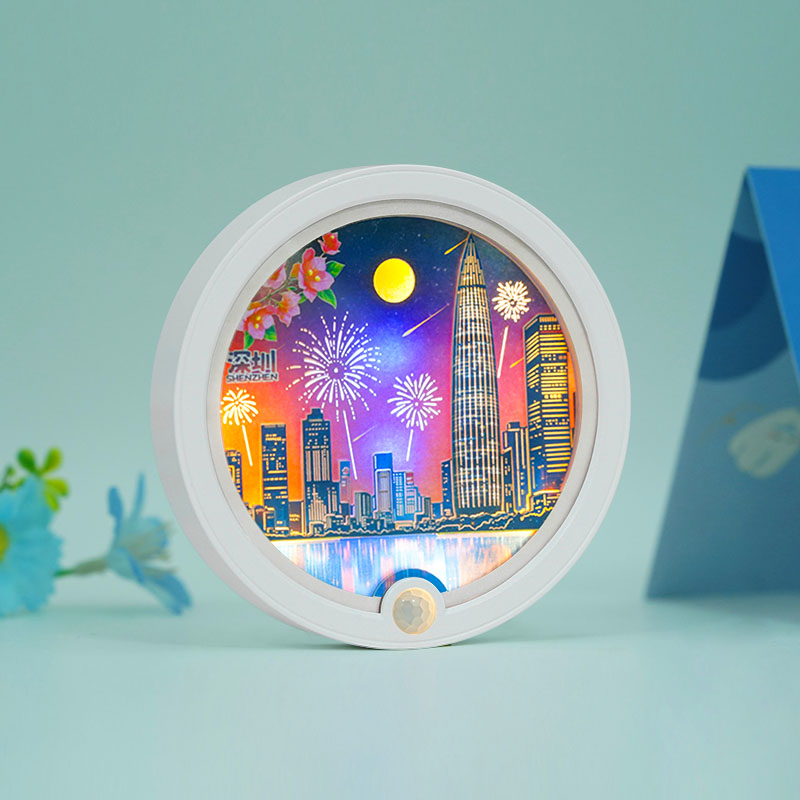 Custom 3D Paper Cut Night Light Box  with Magnet for Home Decoration - Holidaypac