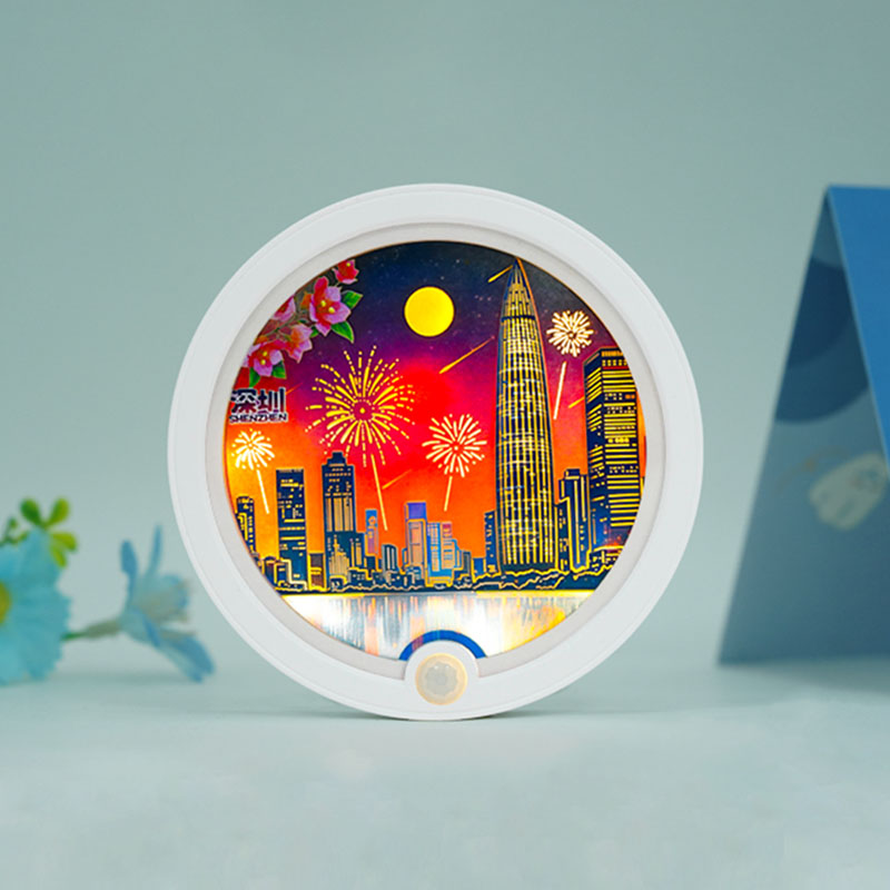 Custom 3D Paper Cut Night Light Box  with Magnet for Home Decoration - Holidaypac