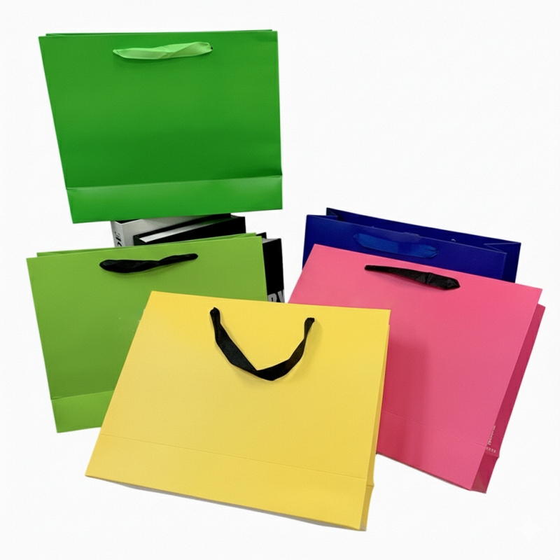Custom Luxury Paper Shopping Bags with Logo Printing for Retail and Gift Packaging