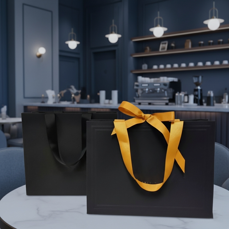 Custom Luxury Paper Shopping Bags with Logo Printing for Retail and Gift Packaging