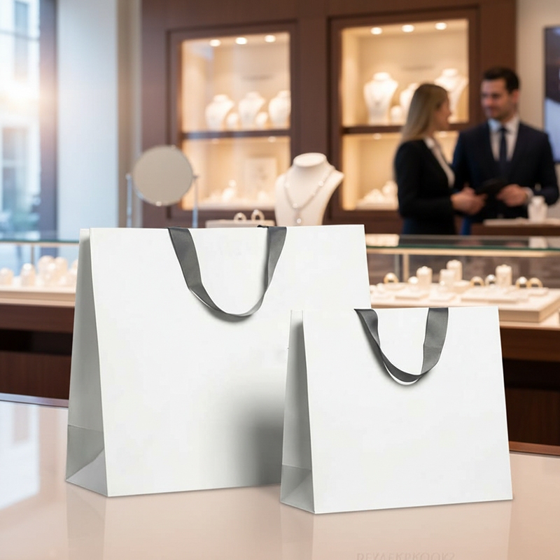 Custom Luxury Paper Shopping Bags with Logo Printing for Retail and Gift Packaging