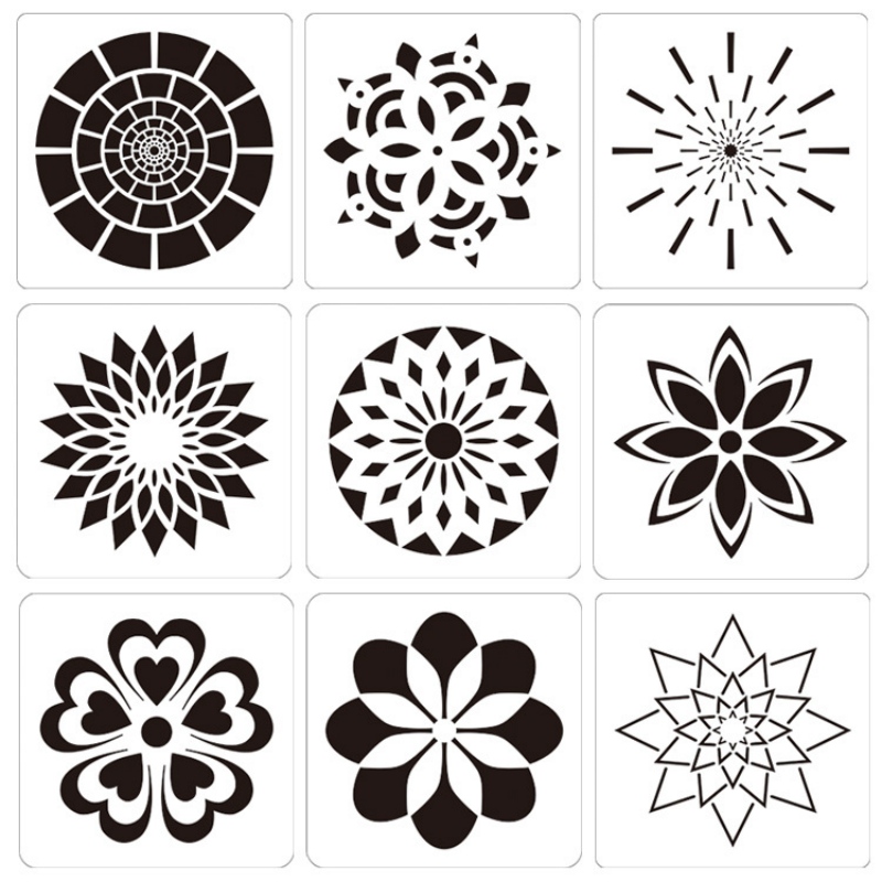 Custom High Quality PET Material Reusable Mandalas Wall Stencil for Painting - Holidaypac