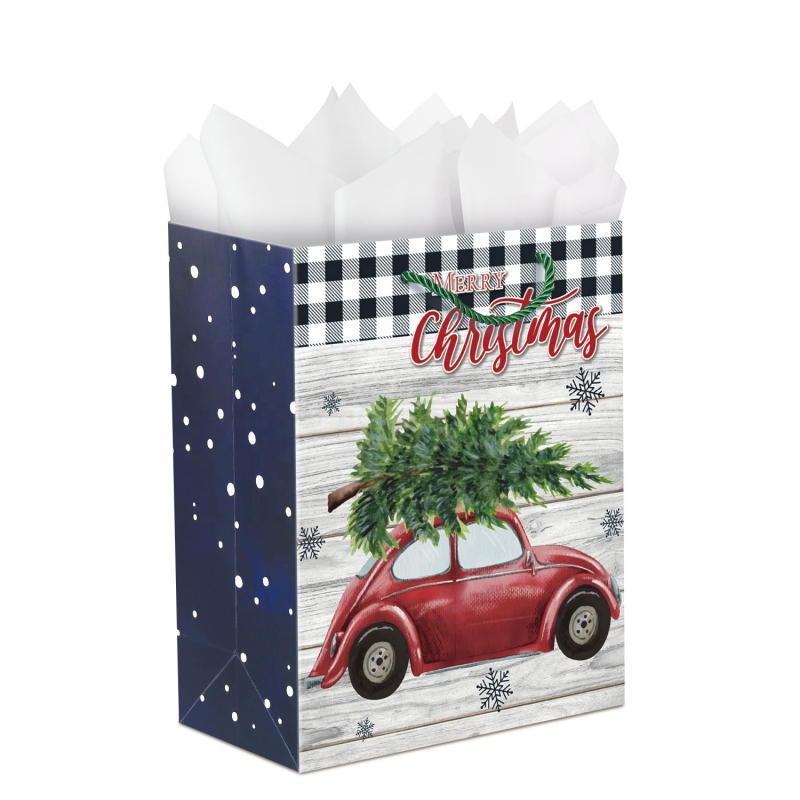 Custom christmas gift Paper bags in bulk - Holidaypac