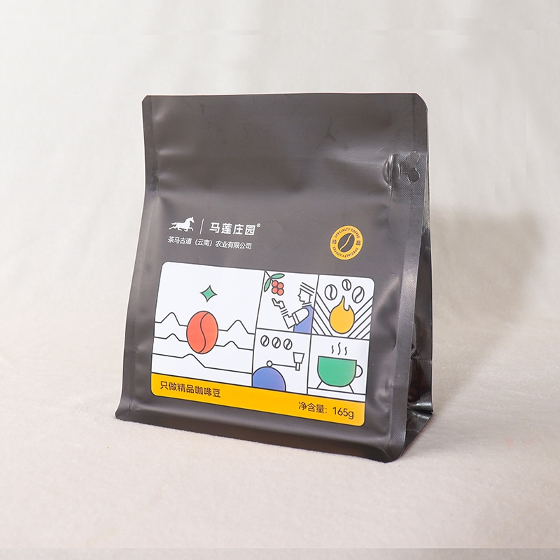 Custom Stand Up Pouch in Flat Bottom Pouch Type for Coffee Bean Storage - Holidaypac