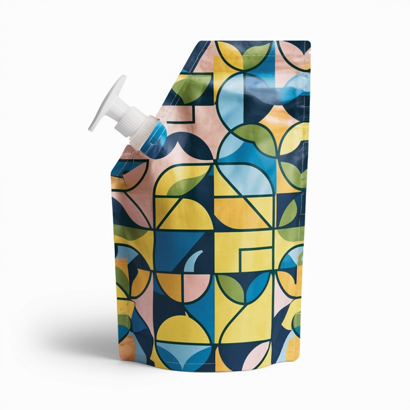 Custom Reusable Aluminum Foil Printing Spout Pouch for Liquid Shampoo