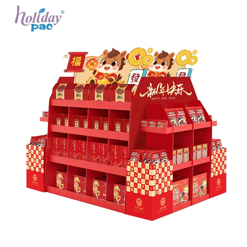 Custom Red Pallet Display for Lunar New Year Gifts - Holidaypac Custom Red Pallet Display for Lunar New Year Gifts - Holidaypac