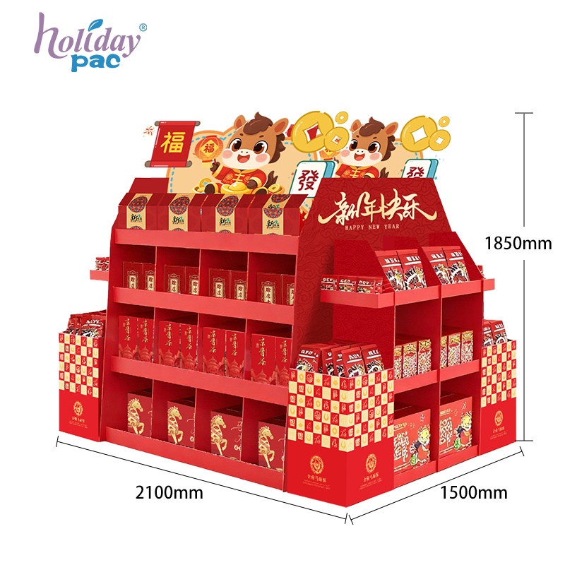 Custom Red Pallet Display for Lunar New Year Gifts - Holidaypac Custom Red Pallet Display for Lunar New Year Gifts - Holidaypac