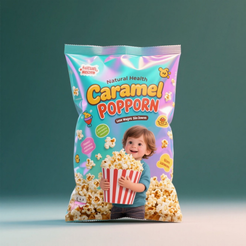 Custom Aluminum Foil Back-Sealed Flat Pillow Pouch Bag for Popcorn - Holidaypac