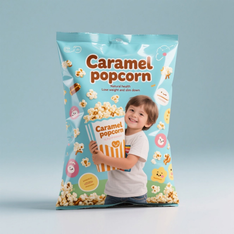 Custom Aluminum Foil Back-Sealed Flat Pillow Pouch Bag for Popcorn - Holidaypac