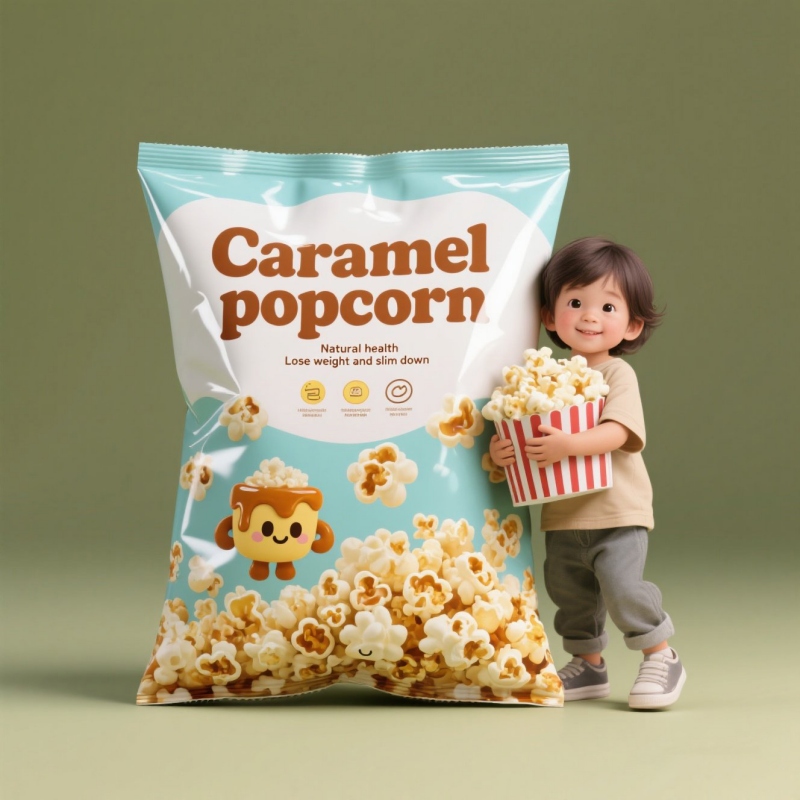 Custom Aluminum Foil Back-Sealed Flat Pillow Pouch Bag for Popcorn - Holidaypac