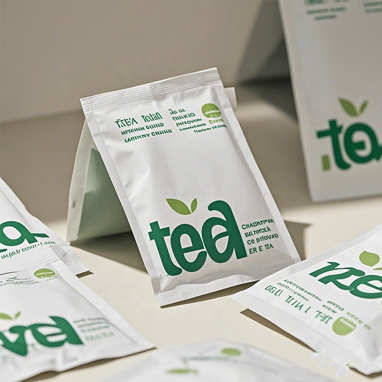 Custom Three Side Seal Flat Pouch with Easy Tear for Green Tea Packaging - Holidaypac